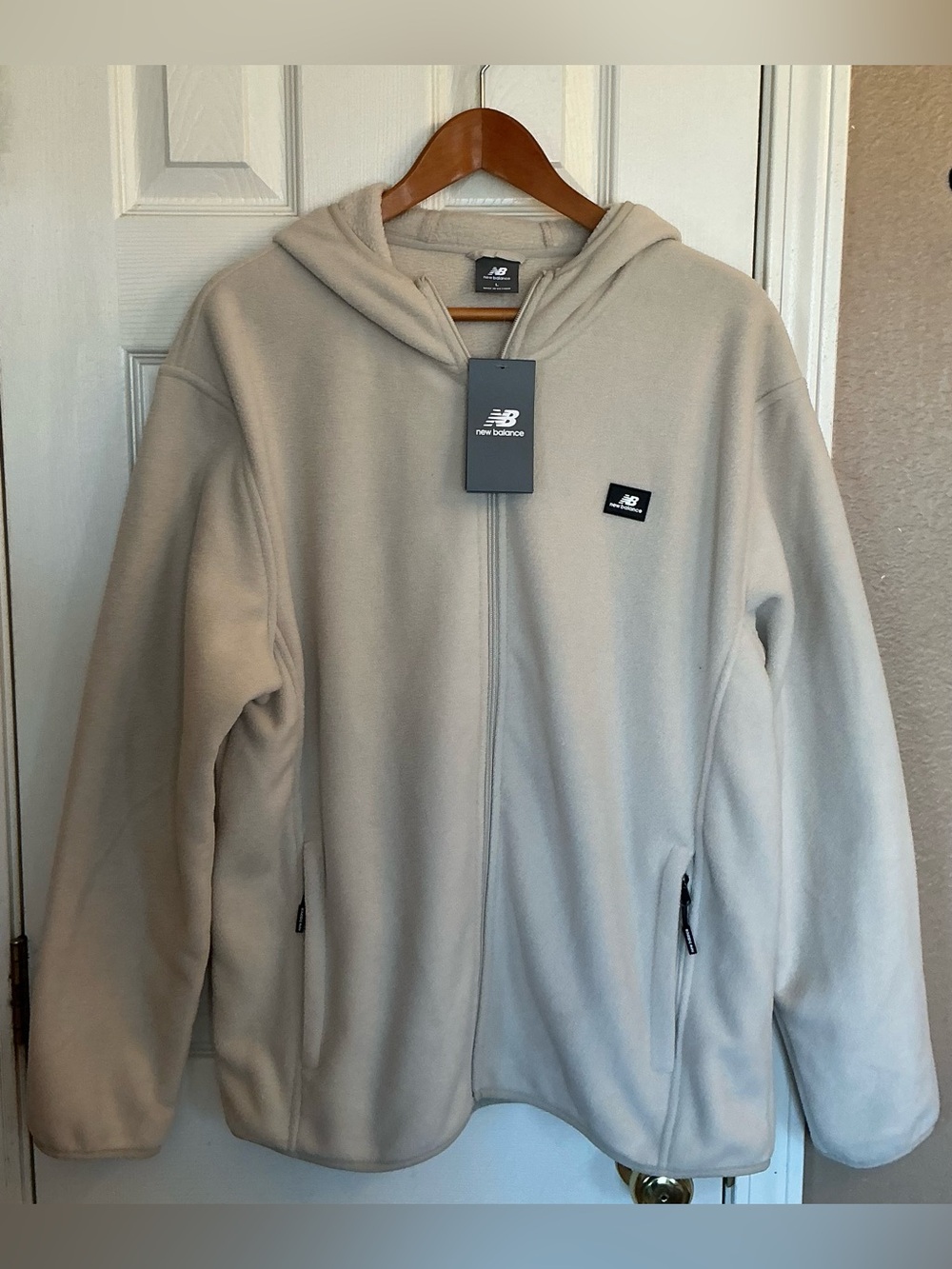 New Balance Men’s XL Beige Full Zip Front Fleece Winter Jacket Fleece warm(EE6)